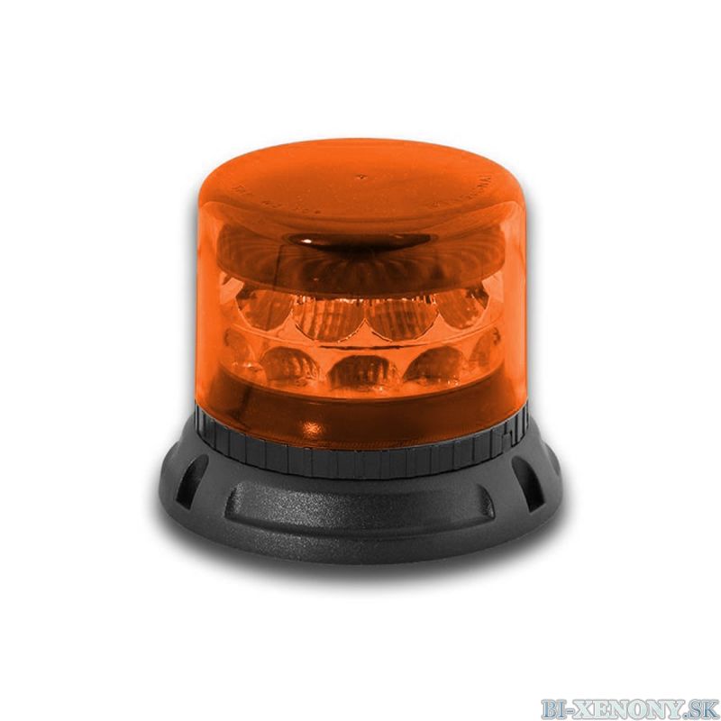 LED výstražný maják, 24LED, 12-24V, 3-bodový úchyt, R65, oranžový 911C24-A