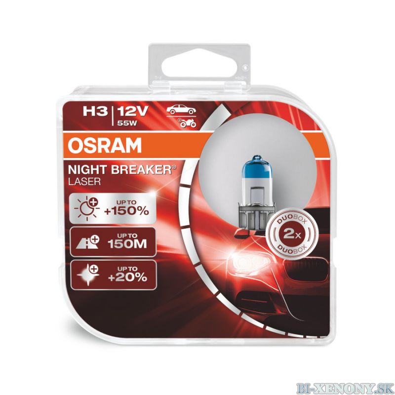 H3 OSRAM Night Breaker Laser +150% BOX 2ks