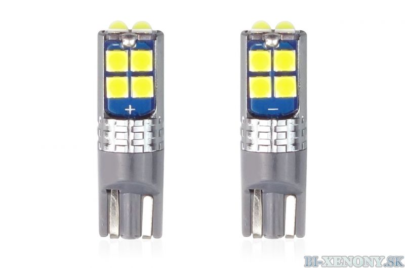 LED žiarovky CANBUS 10SMD 3030 T10 W5W White 12V/24V