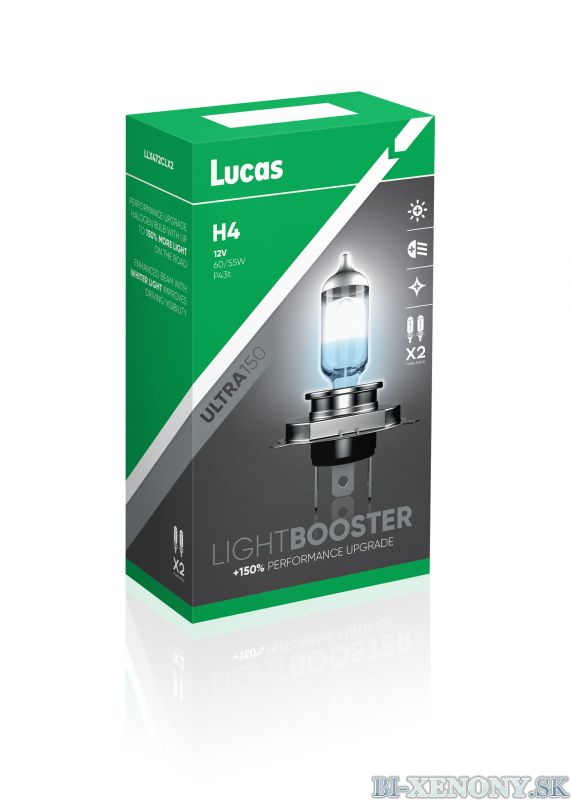 LUCAS H4 - 12V 60/55W, +150% Light Booster