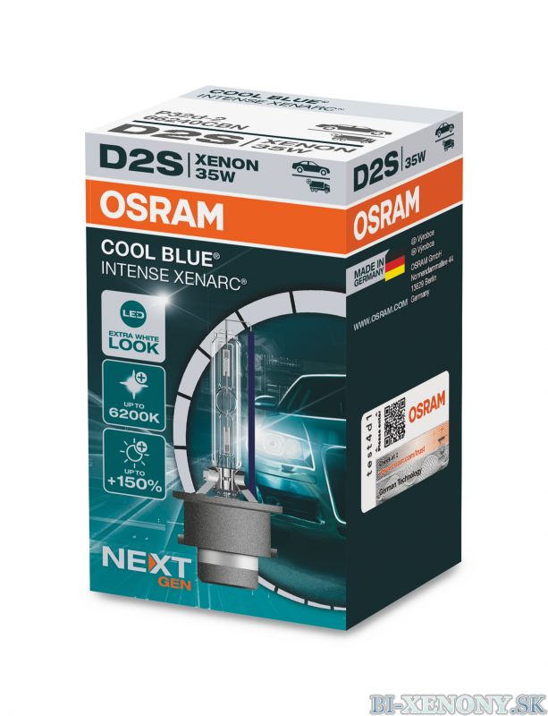 Osram xenonová výbojka D2S XENARC Cool Blue Intense NextGeneration 6200K +150% 1ks
