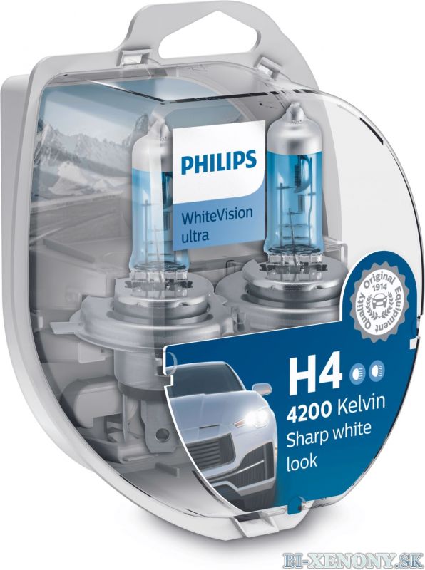 Philips 12V H4 - 60/55W P43T+W5W White Vision ultra Box 12342WVUSM