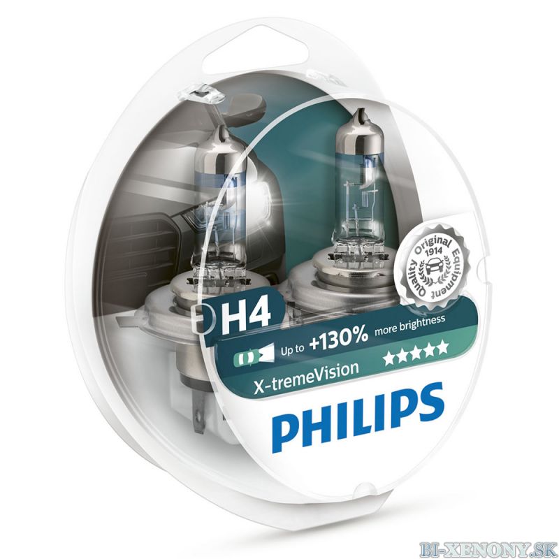 Philips 12V H4 60/55W P43T X-treme Vision +130% Box