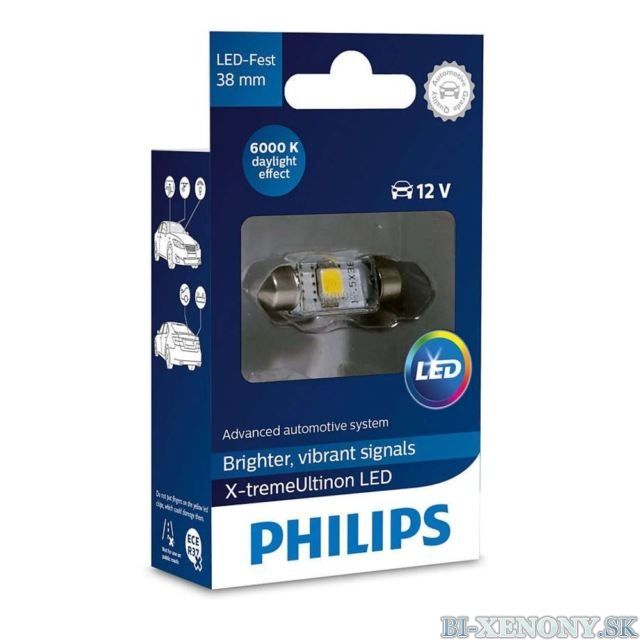 PHILIPS C5W X-tremeVision 12V 1W LED 6000K - 38mm 1
