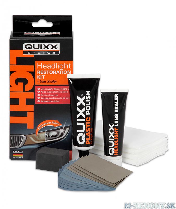 Quixx - Súprava na obnovu svetlometov 50g a 30ml Headlight Restoration Kit