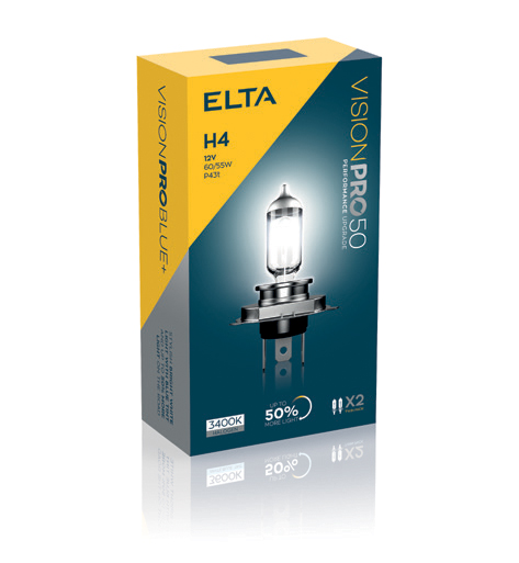 ELTA H4 12V 60/55W Vision PRO +50% BOX 2ks