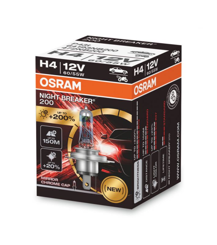 Autožiarovka H4 OSRAM Night Breaker Laser +200% 1ks