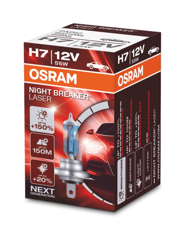 Osram H7 12V 55W PX26d Night Breaker LASER +150% 1ks 64210NL OSRAM 64210NL