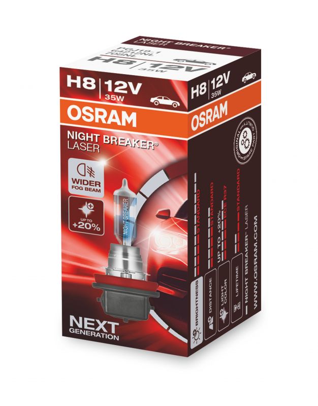 H8 OSRAM Night Breaker Laser +150% 1ks