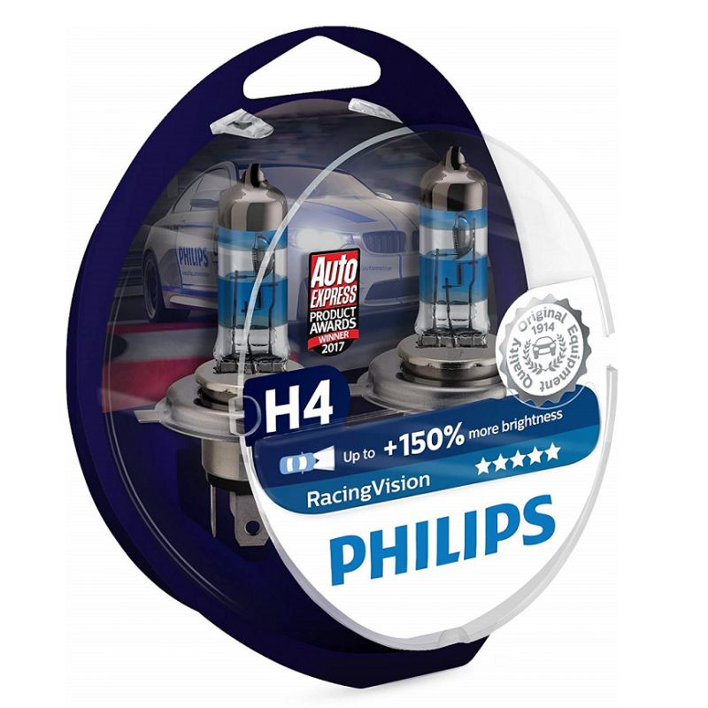 Philips 12V H4 55W P43t Racing Vision +150% Box