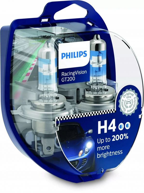 Philips RacingVision H4 GT200 +200% 12342RGTS2 BOX 2ks
