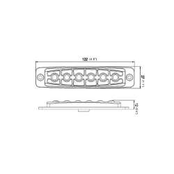 Pozičné výstražné LED svetlo, 12-24V, R65, oranžové 911F6-A