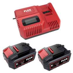 Flex P-Set 55 R - Σετ 2x 18V μπαταρία 5,0 Ah + γρήγορος φορτιστής 12/18V