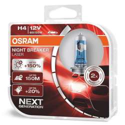 H4 OSRAM  Night Breaker Laser +150% BOX 2ks