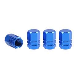 Hliníkové krytky na ventil modré 4 ks
