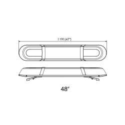 LED rampa Instructor 120cm, 12-24V, 24LED, podsvietenie, oranžová INST48-A