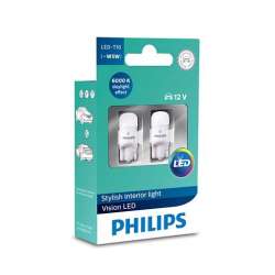 PHILIPS T10 LED 12V 0,9W Vision LED 6000K X2