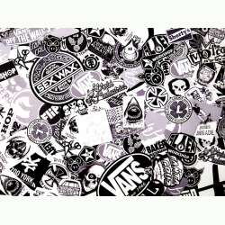 Sticker bomb 100cm x 152cm B&W